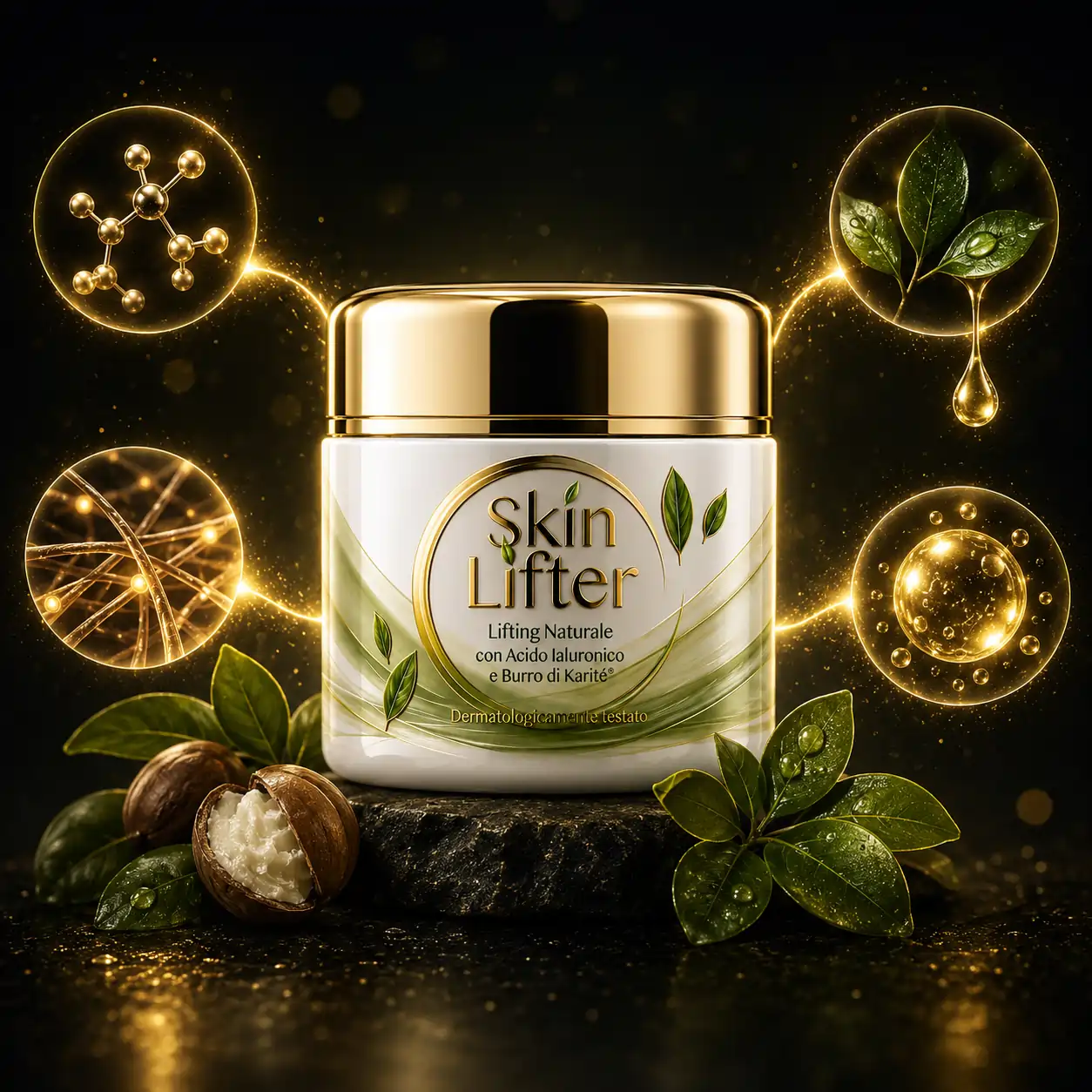 Skin Lifter™ — crema lifting naturale con Acido Ialuronico e Burro di Karité